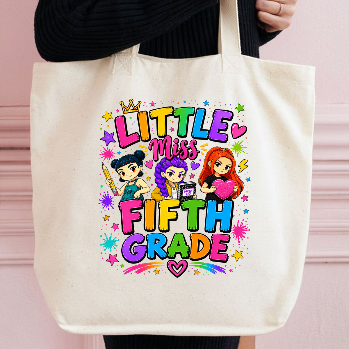 Fifth Grade Girl PNG | Cute Back to School Shirt Design | Colorful Student Sublimation Graphic | Instant Digital Download