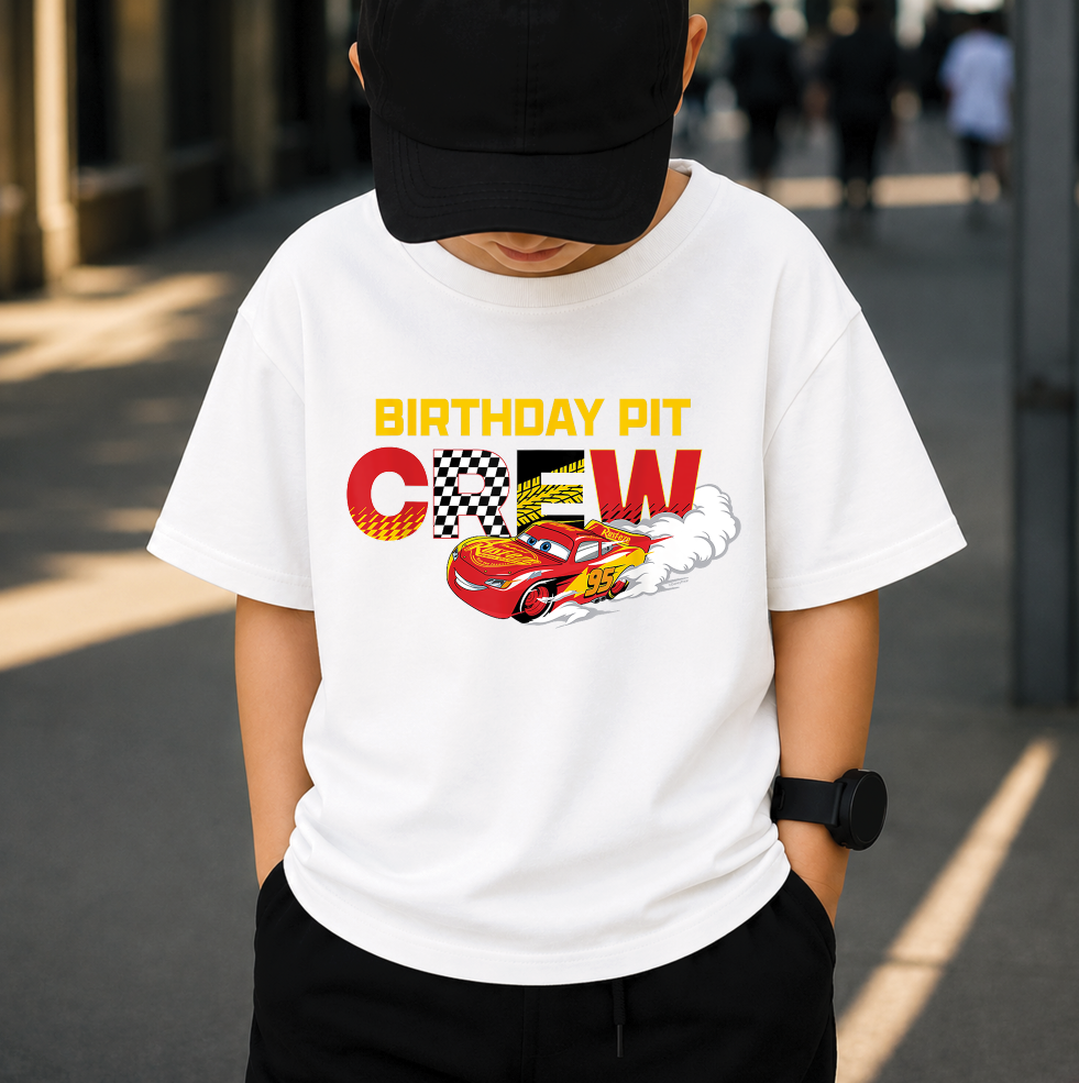 Birthday Pit Crew PNG, Race Car Birthday Boy, Cartoon Racing Car Shirt Design, Kids Party Sublimation, Digital Download