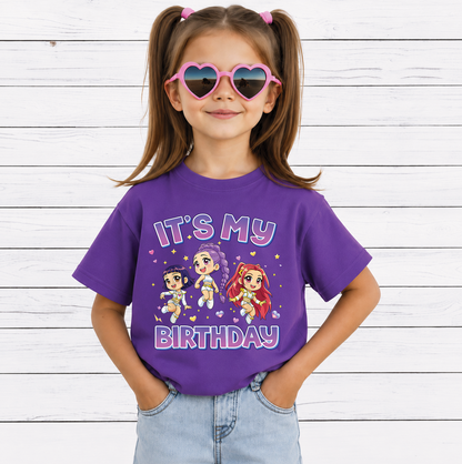 It's My Birthday PNG, Cute Kawaii Chibi Birthday Girls, Birthday Party Shirt Design, Printable PNG Digital Download