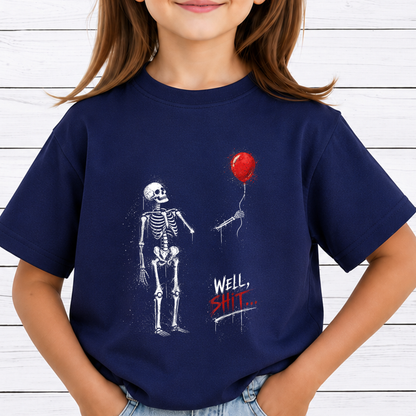 4 Pack Funny Skeleton Well Shit PNG Bundle - Sarcastic Skeleton Pumpkin Balloons Sublimation Designs - Halloween Dark Humor PNG - 4500x5000px 300 DPI Commercial Use