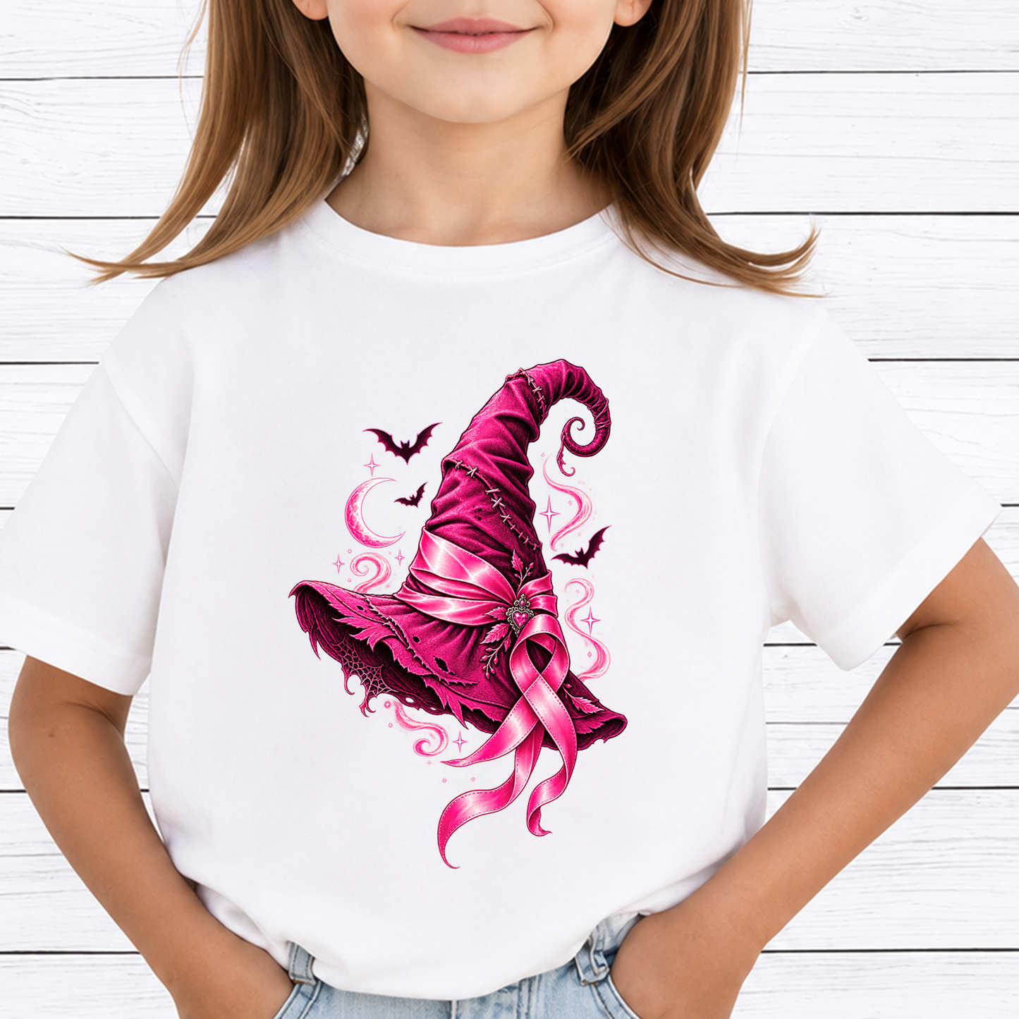 Breast Cancer Awareness Bundle PNG, Pink Witch Hat Halloween Design, Pink Ribbon Witch Hat, Breast Cancer Shirt Graphic, Halloween Sublimation
