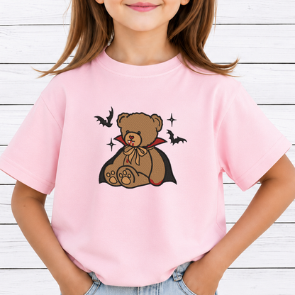 Vampire Teddy Bear Machine Embroidery Design - Cute Dracula Bear Halloween Digital File (4in, 5in, 7in, 9in) - EMB, DST, JEF, EXP, PES, VP3, HUS, XXX