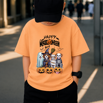 Happy Halloween Dog Squad PNG Sublimation Design - Cute Spooky Dog Mom Witch Ghost Mummy Skeleton Digital File (4500x5000px, 300 DPI Transparent PNG)