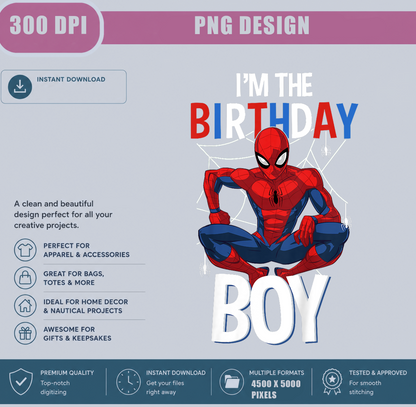 I'm The Birthday Boy PNG, Superhero Birthday Shirt Design, Hero Birthday Party Sublimation, Digital Download