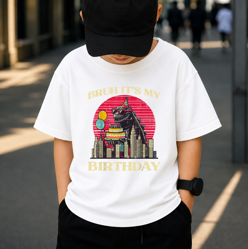 Bruh It's My Birthday PNG, Giant Monster Birthday Shirt Design, Funny Kaiju Style Party Graphic, Printable Digital Download