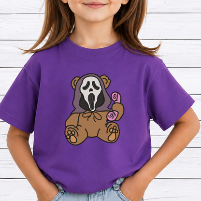 Ghostface Scream Teddy Bear Machine Embroidery Design - Cute Pink Phone Horror Halloween Digital File (4in, 5in, 7in, 9in) - EMB, DST, JEF, EXP, PES, VP3, HUS, XXX