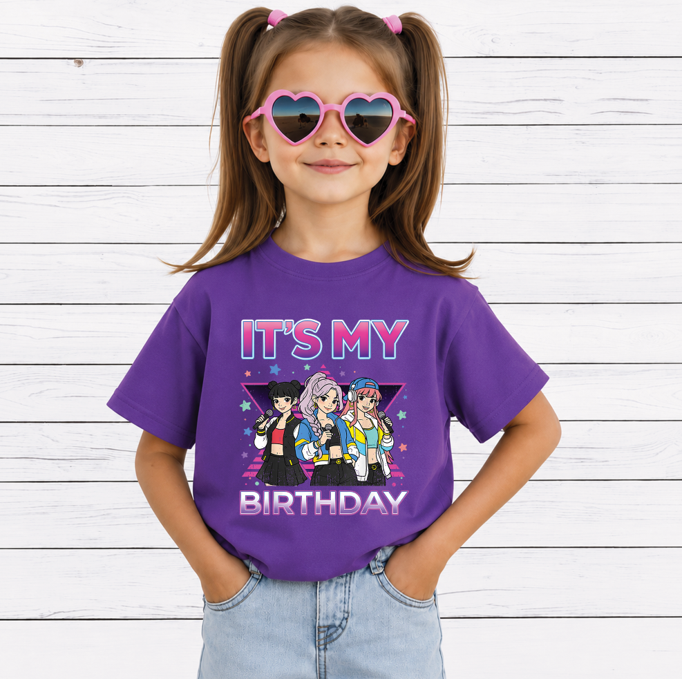 It's My Birthday PNG, Cute Kawaii Chibi Birthday Girls, Birthday Party Shirt Design, Printable PNG Digital Download