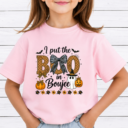 BOO Halloween PNG Sublimation Design - Coquette Spiderweb Leopard Bow Ghost Pumpkin Digital File (4500x5000px, 300 DPI Transparent PNG)