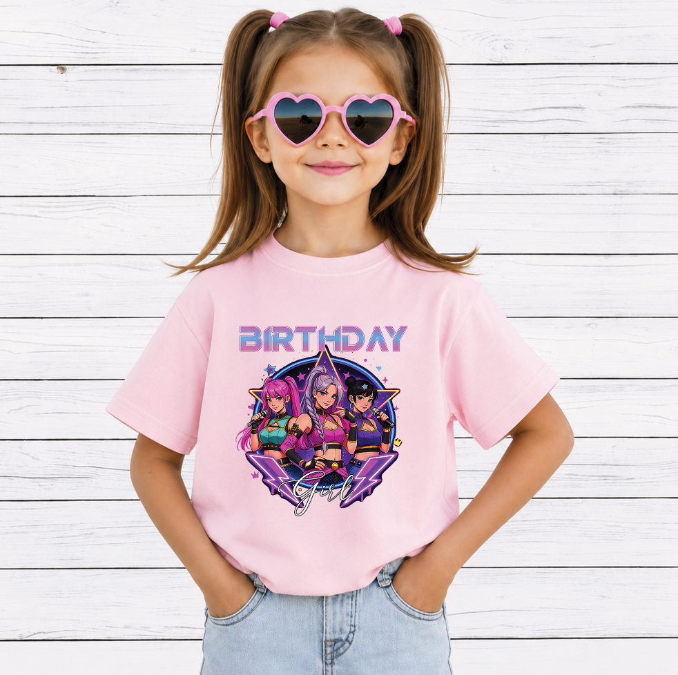 Birthday Girl PNG, Cute Kawaii Chibi Pop Star, Birthday Party Shirt Design, Anime Style Sublimation, Printable PNG Digital Download  Từ khóa SEO chính