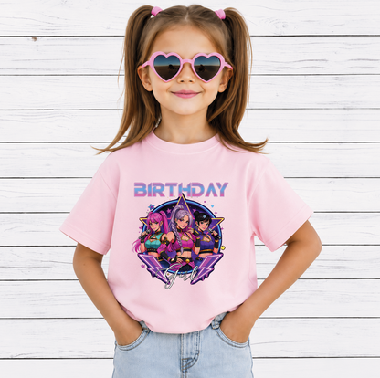 Birthday Girl PNG, Cute Kawaii Chibi Pop Star, Birthday Party Shirt Design, Anime Style Sublimation, Printable PNG Digital Download  Từ khóa SEO chính