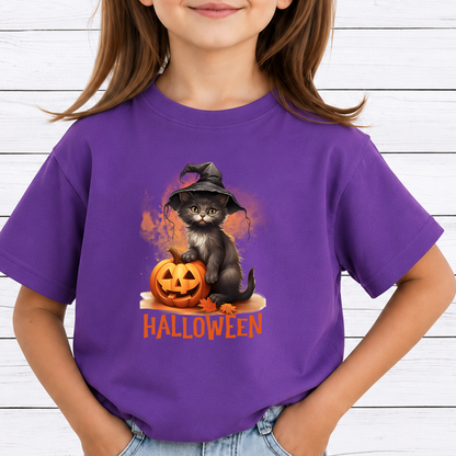 Cute Cat Halloween PNG Sublimation Design - Spooky Cat Mom Witch Kitten Pumpkin Digital File (4500x5000px, 300 DPI Transparent PNG)