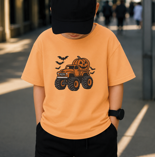 Halloween Monster Truck Embroidery Design, Pumpkin Monster Truck Machine Embroidery File, Jack O Lantern Truck, PES DST EXP JEF VP3 HUS XXX