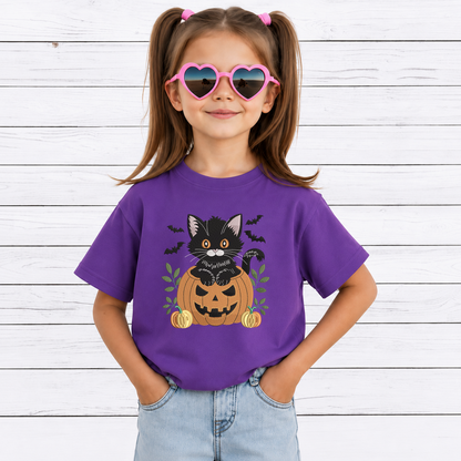 Black Cat in Pumpkin Machine Embroidery Design - Cute Halloween Spooky Pet Digital File (4in, 5in, 7in, 9in) - EMB, DST, JEF, EXP, PES, VP3, HUS, XXX