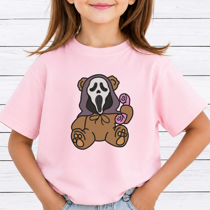 Ghostface Scream Teddy Bear Machine Embroidery Design - Cute Pink Phone Horror Halloween Digital File (4in, 5in, 7in, 9in) - EMB, DST, JEF, EXP, PES, VP3, HUS, XXX