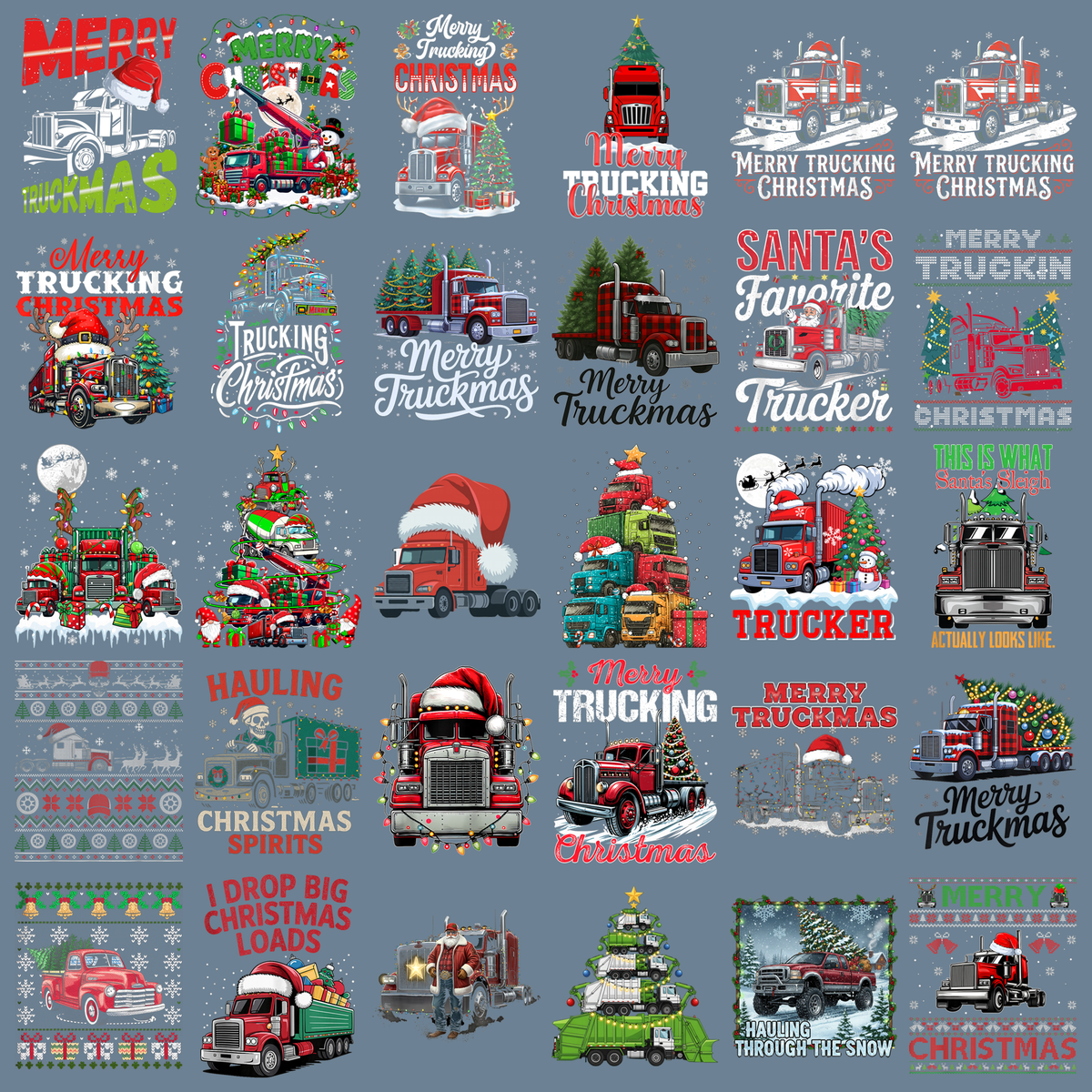 Christmas Truck PNG Bundle, Christmas Tractor, Christmas Clipart, Christmas Shirt Design, Farm Truck PNG, Vintage Christmas Clipart
