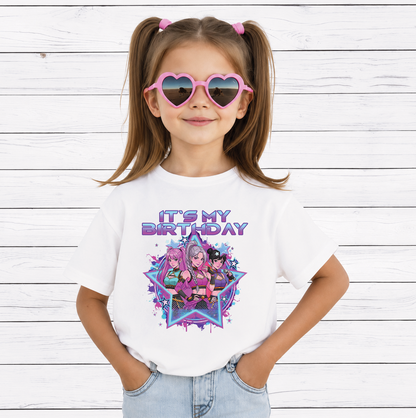 It's My Birthday PNG, Cute Kawaii Chibi Birthday Girls, Birthday Party Shirt Design, Printable PNG Digital Download