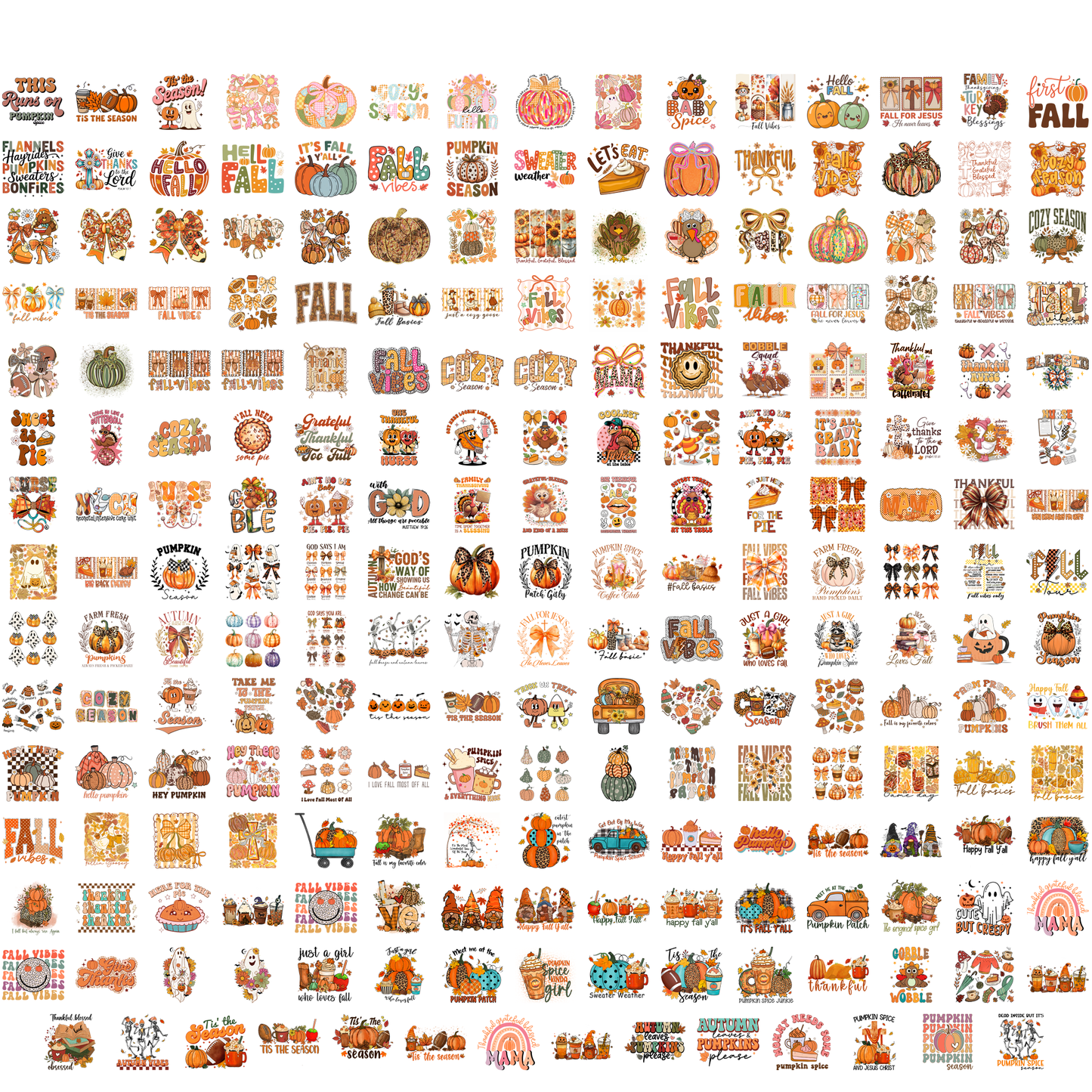 5000+ Thanksgiving & Fall PNG Mega Bundle - Autumn Pumpkin Sublimation Designs 300 DPI