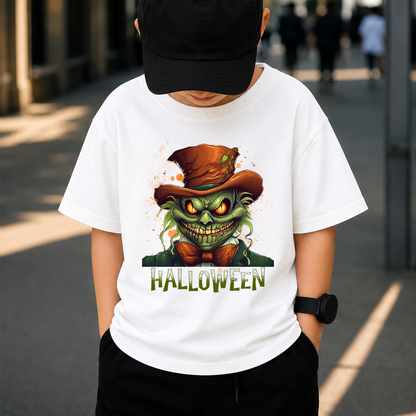Scary Green Monster Halloween PNG Sublimation Design - Beetlejuice Style Horror Gentleman Digital File (4500x5000px, 300 DPI Transparent PNG)