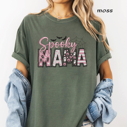 Spooky Mama Embroidery Design, Pink Halloween Mama Machine Embroidery File, Ghost Pumpkin Leopard Letters, PES DST EXP JEF VP3 HUS XXX