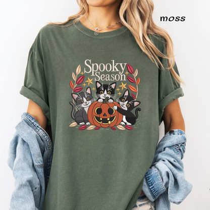Spooky Season Black Cat Machine Embroidery Design - Tuxedo Kittens Pumpkin Digital File (4in, 5in, 7in, 9in) - EMB, DST, JEF, EXP, PES, VP3, HUS, XXX