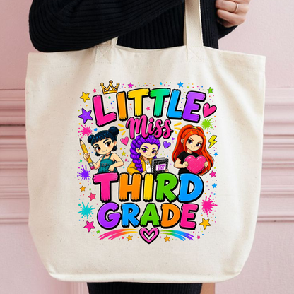 Cute Third Grade Girl PNG | Colorful Back to School Shirt Design | Kids Sublimation Graphic | Instant Digital Download