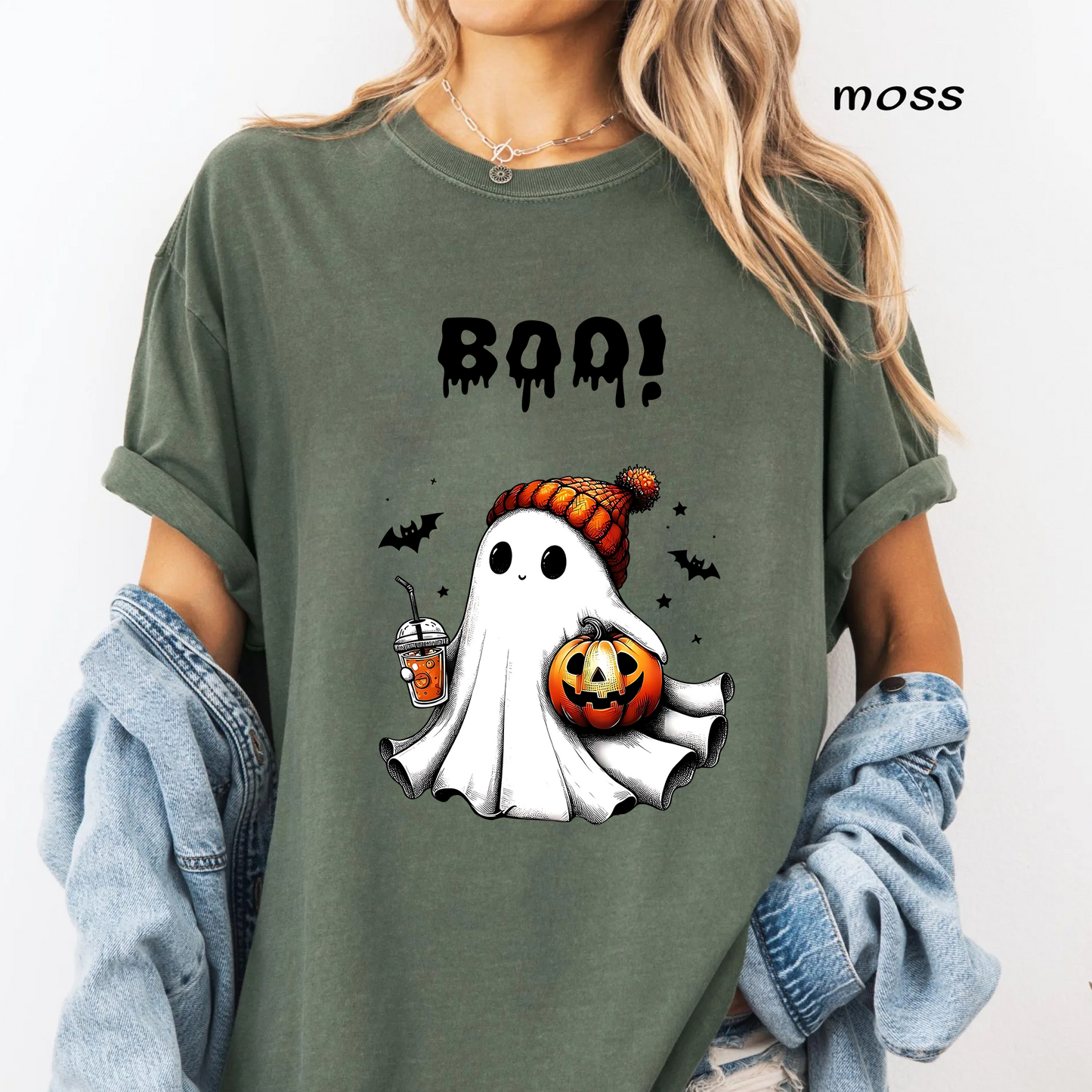 Iced Coffee Ghost PNG Sublimation Design - Cute Beanie Ghost Pumpkin Spice Latte Digital File (4500x5000px, 300 DPI Transparent PNG)