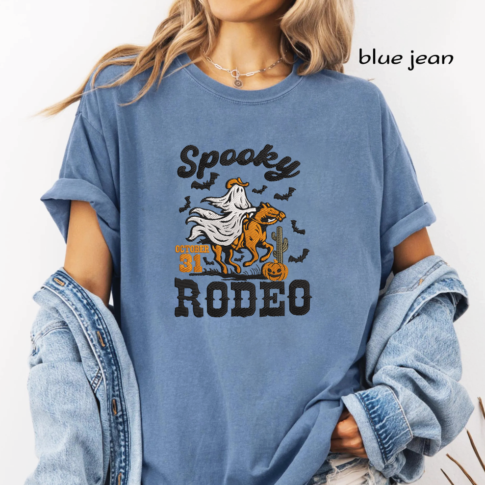 Spooky Rodeo Embroidery Design, Halloween Cowboy Ghost Riding Horse Machine Embroidery File, Western Halloween, PES DST EXP JEF VP3 HUS XXX