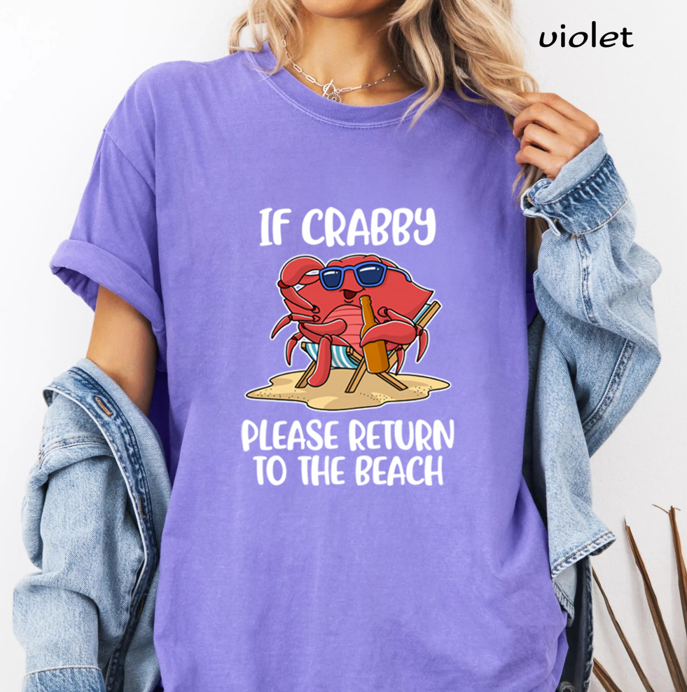 If Crabby Please Return To The Beach PNG Bundle, Funny Beach Crab Sublimation Designs, Summer Vacation Shirt PNG, Digital Download