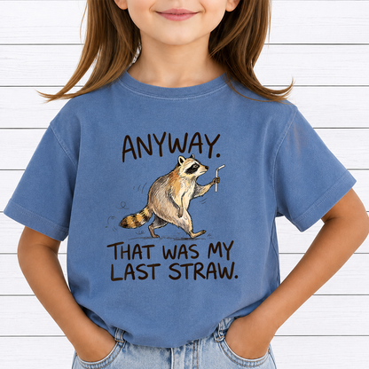 That Was My Last Straw Raccoon PNG Sublimation Design - Funny Sarcastic Trash Panda Pun Meme Digital File (4500x5000px, 300 DPI Transparent PNG)