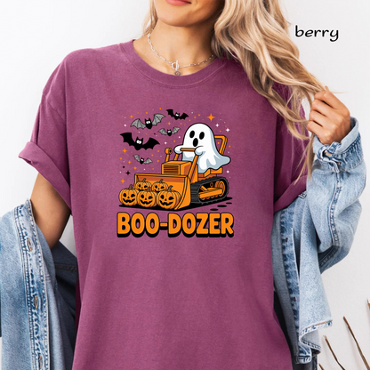 Boo Dozer PNG Sublimation Design - Cute Construction Ghost Bulldozer Pumpkin Halloween Digital File (4500x5000px, 300 DPI Transparent PNG)