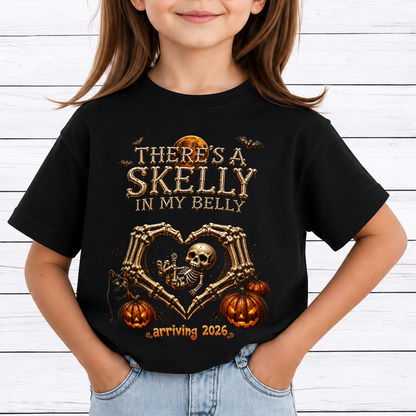 There’s a Skelly in My Belly PNG Bundle, Funny Maternity Halloween Shirt Design, Pregnant Skeleton