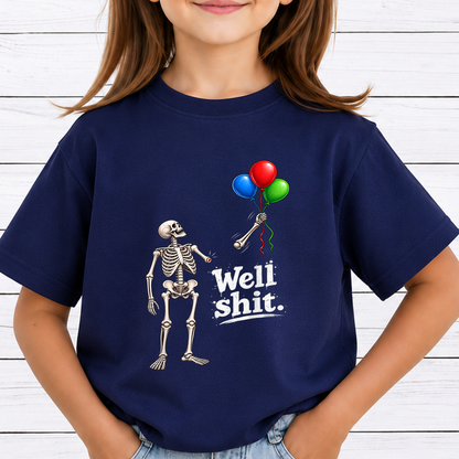 4 Pack Funny Skeleton Well Shit PNG Bundle - Sarcastic Skeleton Pumpkin Balloons Sublimation Designs - Halloween Dark Humor PNG - 4500x5000px 300 DPI Commercial Use