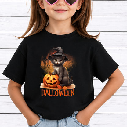 Cute Cat Halloween PNG Sublimation Design - Spooky Cat Mom Witch Kitten Pumpkin Digital File (4500x5000px, 300 DPI Transparent PNG)