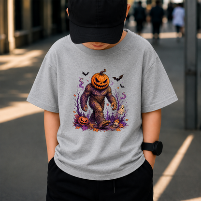 Halloween Bigfoot Pumpkin Head PNG, Sasquatch Halloween PNG, Spooky Jack O Lantern Monster PNG, Vintage Horror Shirt Design, Ghost Halloween Digital Download, 300 DPI Transparent PNG