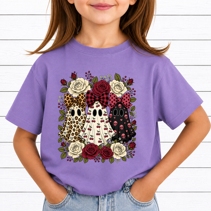 Coquette Ghosts PNG Sublimation Design - Vintage Floral Cherry Leopard Bow Skull Roses Halloween Digital File (4500x5000px, 300 DPI Transparent PNG)