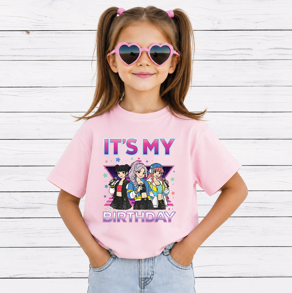 It's My Birthday PNG, Cute Kawaii Chibi Birthday Girls, Birthday Party Shirt Design, Printable PNG Digital Download