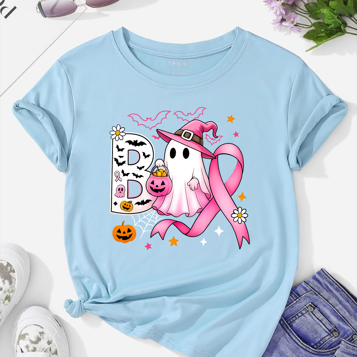 Pink Halloween PNG Bundle - In October We Wear Pink & Horror Movies Sublimation Designs 300 DPI