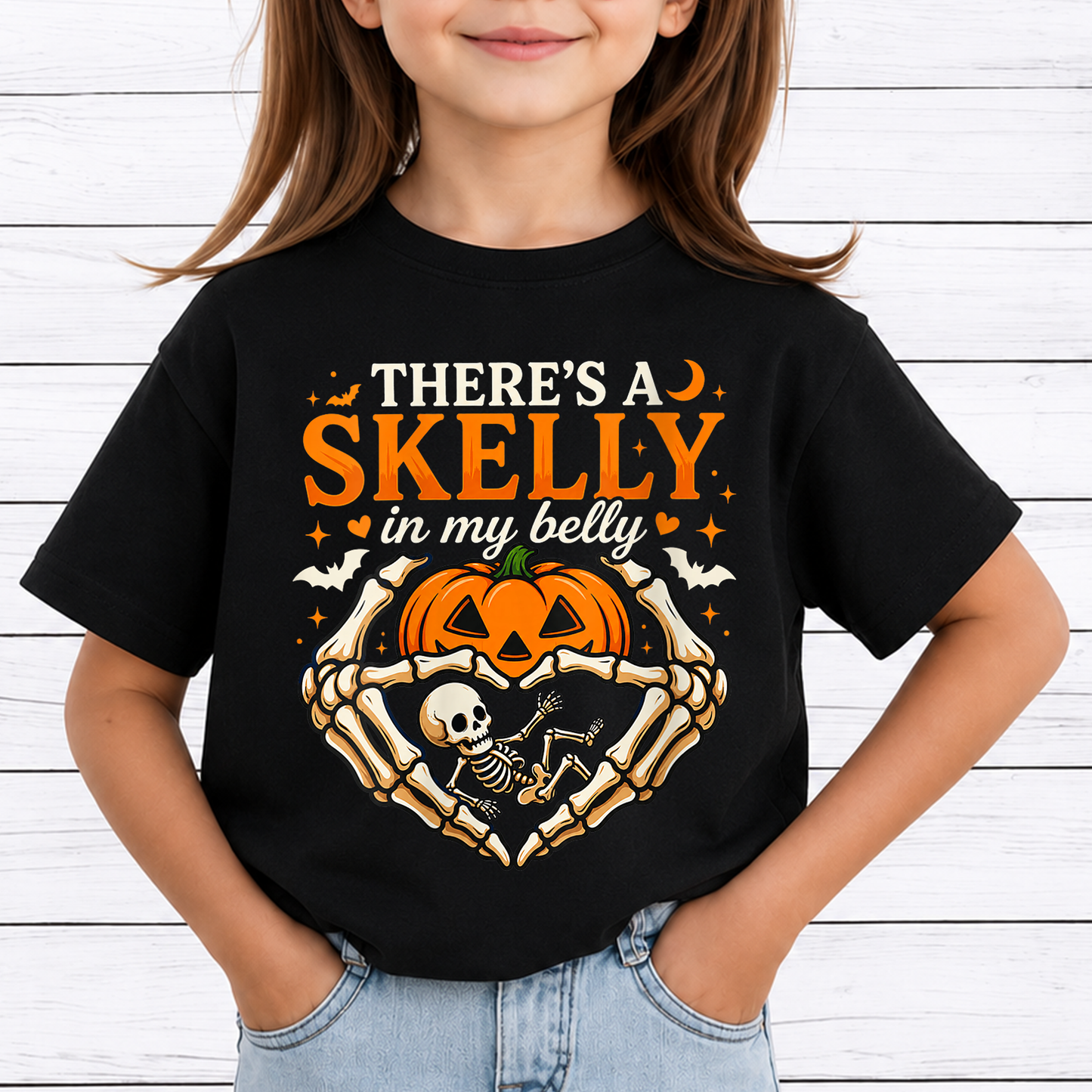 There’s a Skelly in My Belly PNG Bundle, Funny Maternity Halloween Shirt Design, Pregnant Skeleton