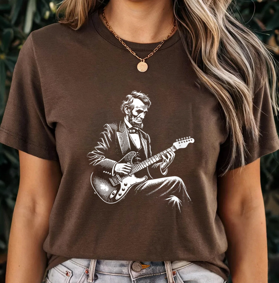 Abraham Lincoln Guitar PNG Bundle, Patriotic American Rocker Sublimation Designs, Vintage USA Guitar Shirt Digital Download