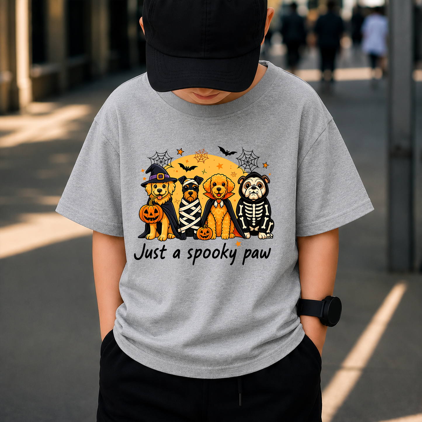 Halloween Dogs PNG Sublimation Design - Cute Spooky Dog Mom Golden Retriever Doberman Poodle Bulldog Digital File (4500x5000px, 300 DPI Transparent PNG)