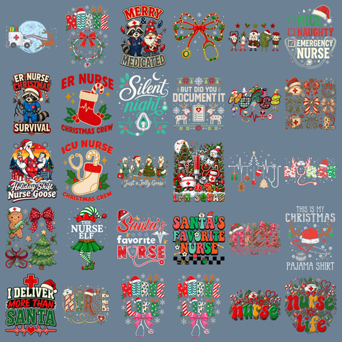 Nurse Christmas PNG Bundle, Emergency Nurse Holiday Sublimation Designs, Medical Christmas Clipart, ER ICU Nurse Christmas Crew PNG, Santa's Favorite Nurse Sublimation, High Resolution 300 DPI Transparent PNG Digital Download