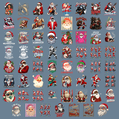 Happy Santa Claus Bundle PNG, Santa in Snow PNG, Christmas png, Merry and Bright Holiday png, Realistic Santa Art Png, Festive Christmas png DTF