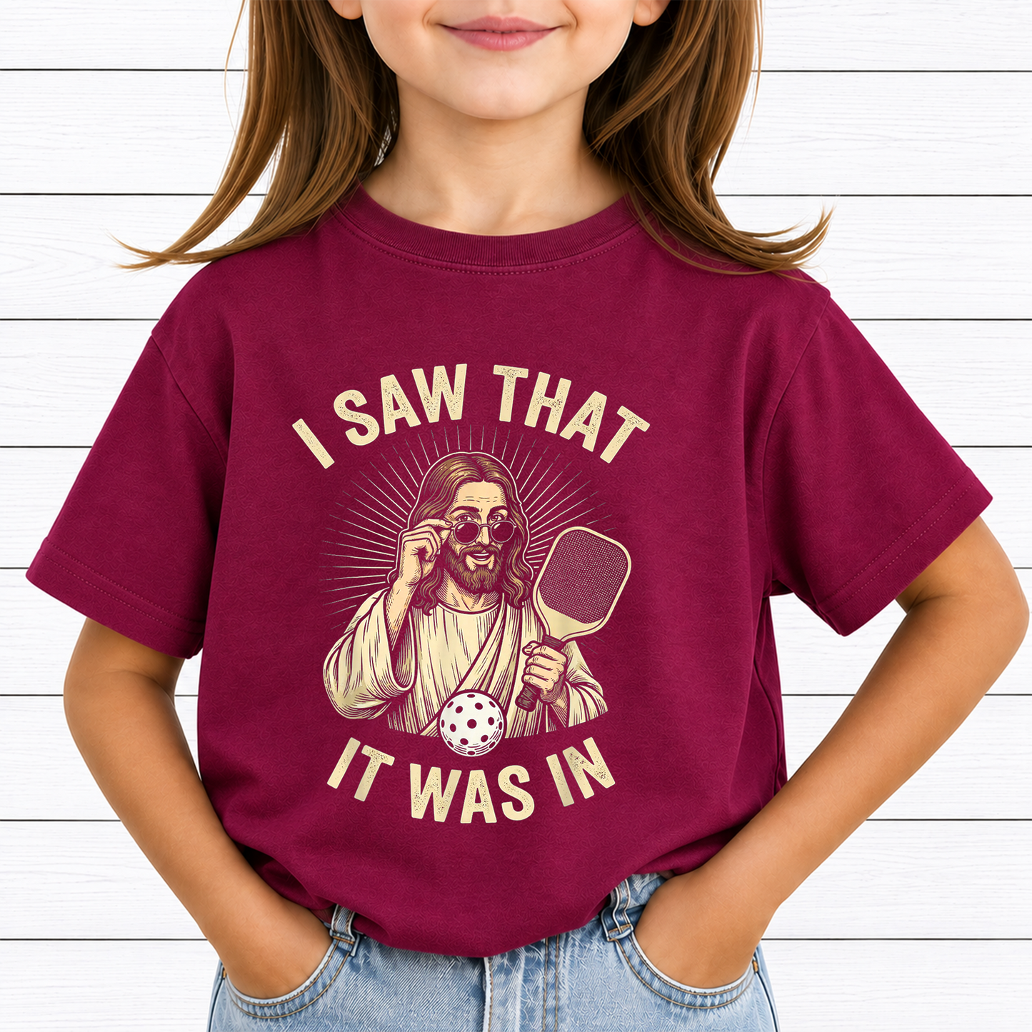 Funny Jesus Pickleball PNG Sublimation Design - I Saw That It Was In Meme Christian Sports Player Digital File (4500x5000px, 300 DPI Transparent PNG)
