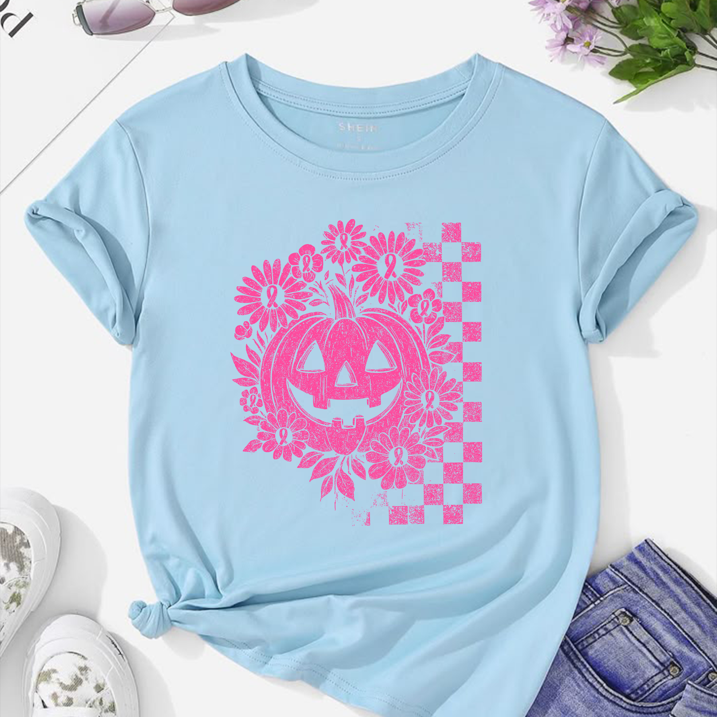 Pink Halloween PNG Bundle - In October We Wear Pink & Horror Movies Sublimation Designs 300 DPI