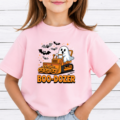 Boo Dozer PNG Sublimation Design - Cute Construction Ghost Bulldozer Pumpkin Halloween Digital File (4500x5000px, 300 DPI Transparent PNG)