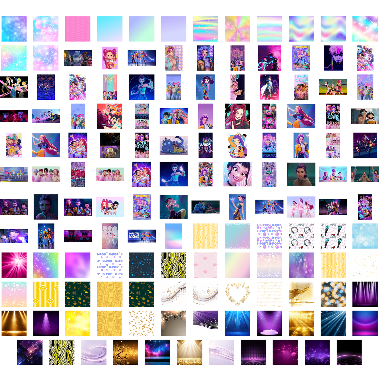 Kpop Demon Hunters PNG Mega Bundle - Saja Boys & Huntrix Chibi Sublimation Designs 300 DPI