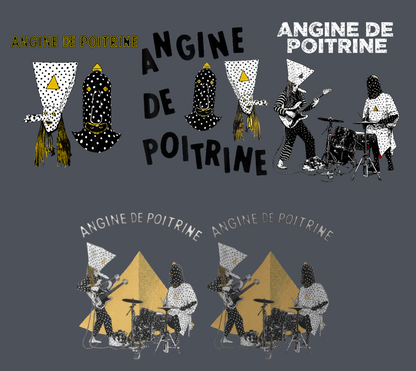 Angine De Poitrine Inspired PNG Bundle, French Indie Rock Band Fan Art Shirt Design, Music Lover Sublimation PNG, Digital Download