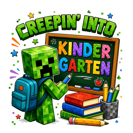 Pixel Block Kindergarten PNG | Creepin Into Kindergarten | Back to School Boy Shirt Design | Instant Digital Download