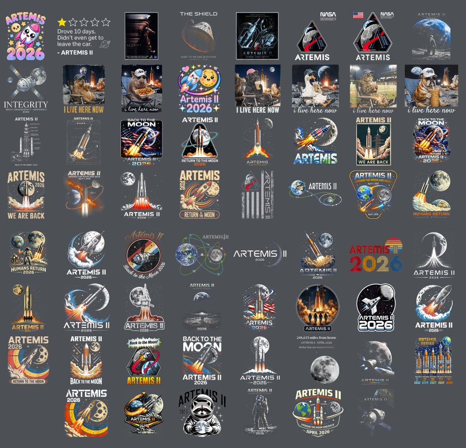 Artemis II 2026 PNG Bundle, Moon Mission Rocket Launch Sublimation Designs, Space Exploration Shirt PNG, NASA Inspired Digital Download