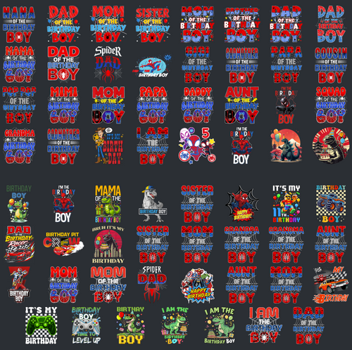60 + Web Hero Birthday PNG Bundle, Family Matching Birthday Shirt Designs, Kids Super Hero Party Sublimation, Printable Digital Download
